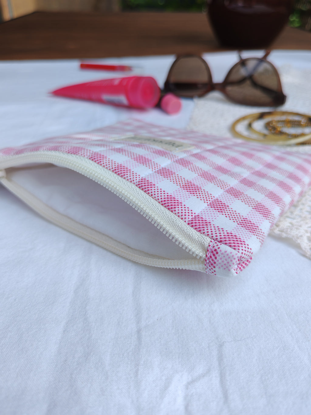 Pochette Valériane – Vichy rose