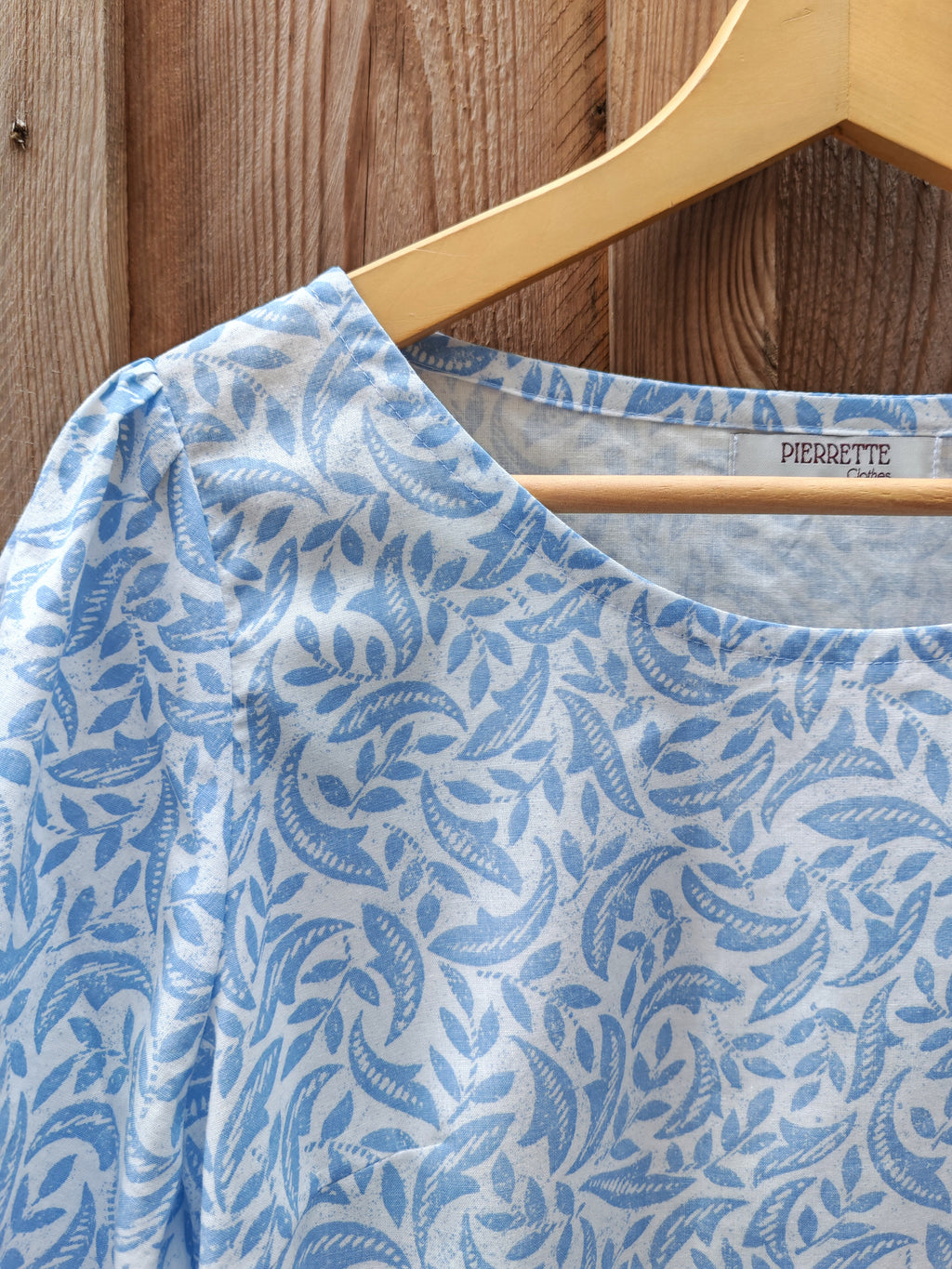 Blouse Cyclamen – Feuillage bleu