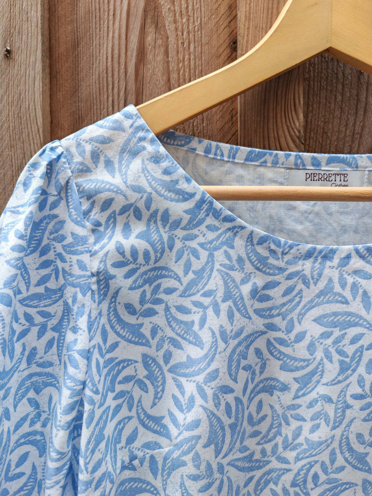 Blouse Cyclamen – Feuillage bleu