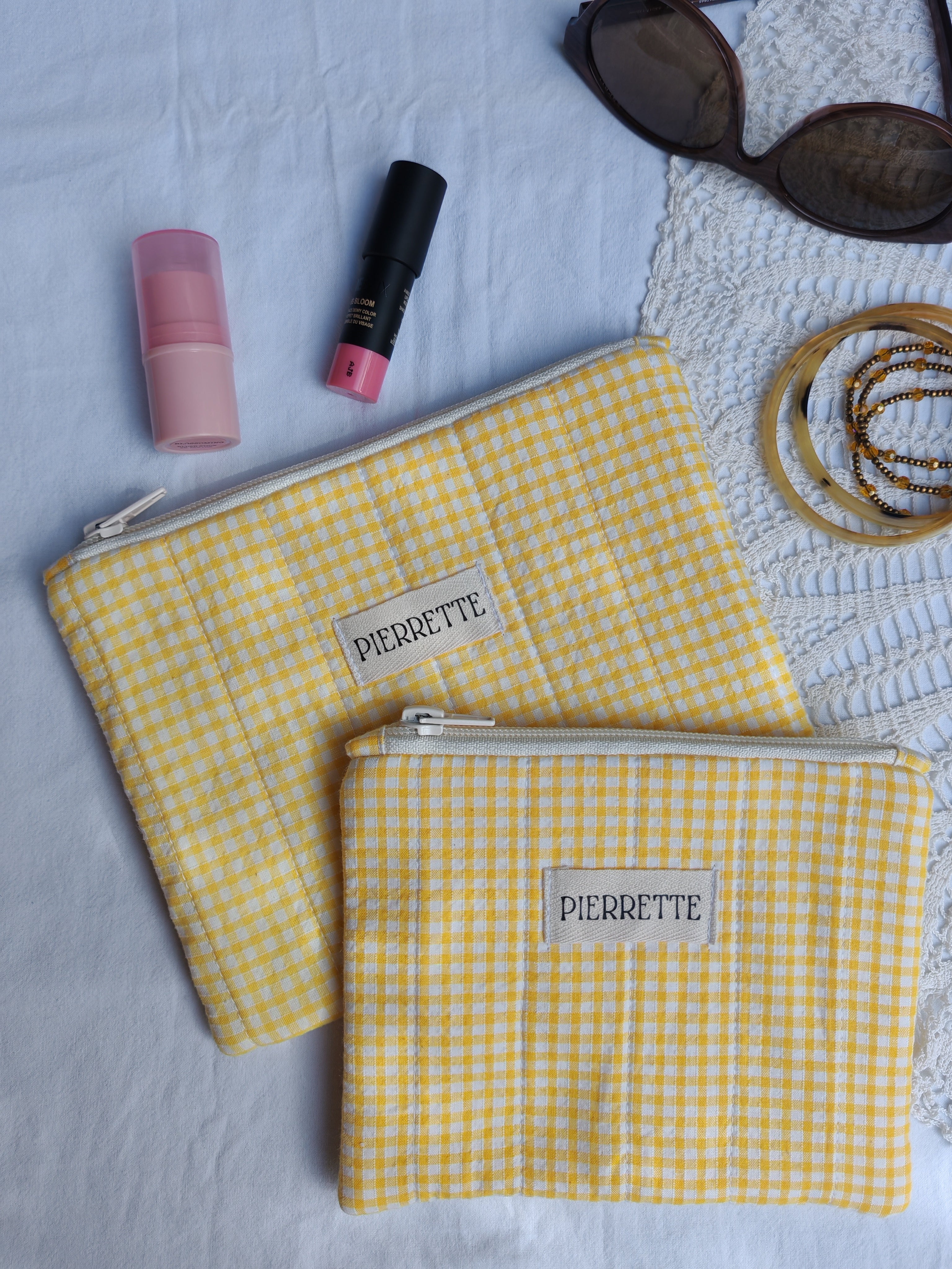 Pochette Valériane – Vichy jaune