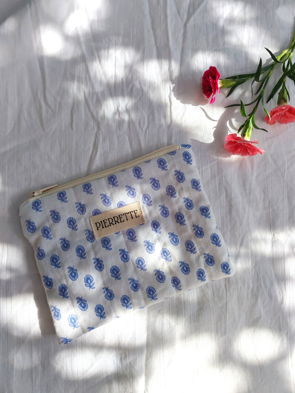 Mini Pochette – Petites fleurs bleues
