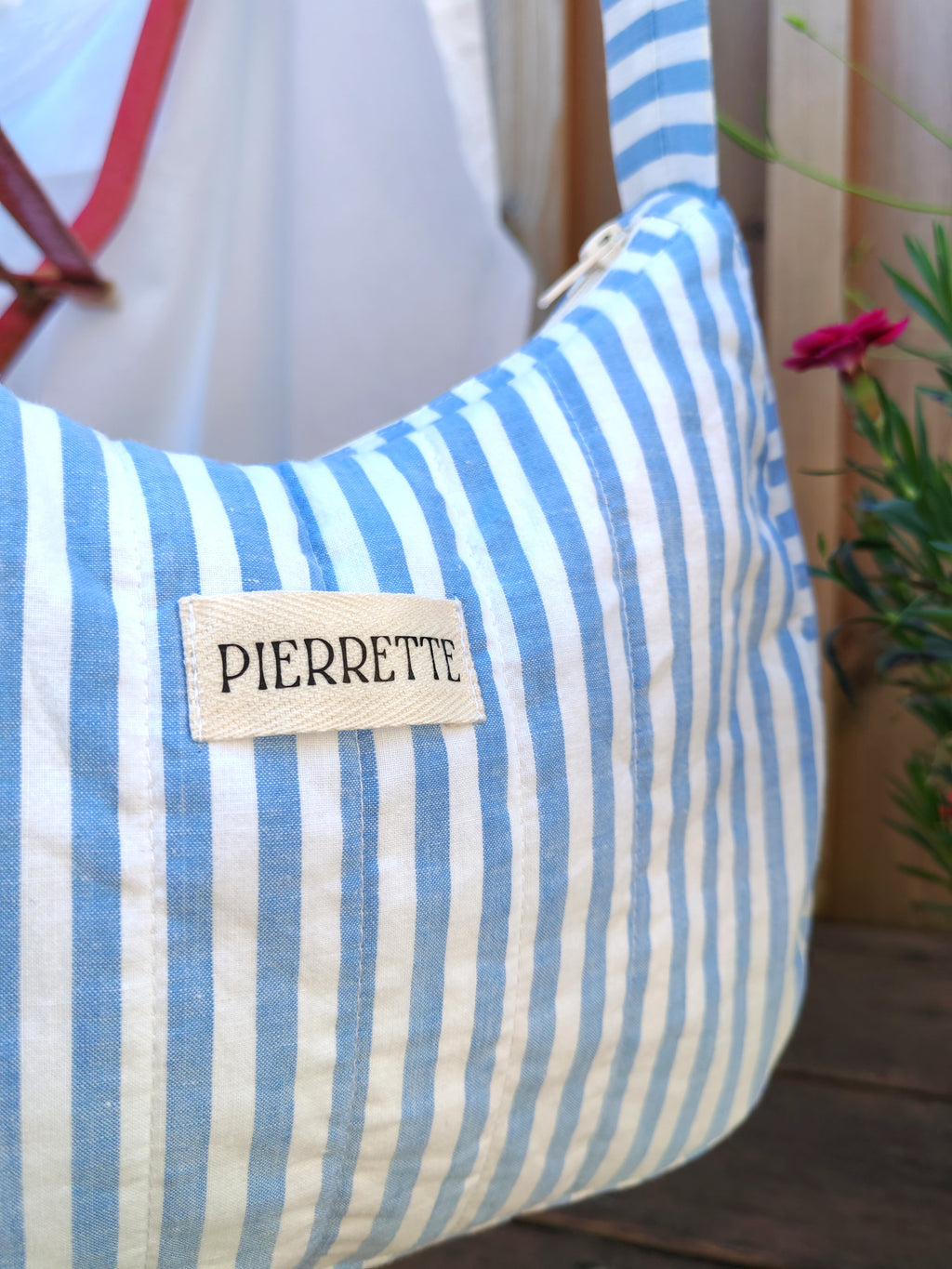 Sac Pivoine – Rayures bleues