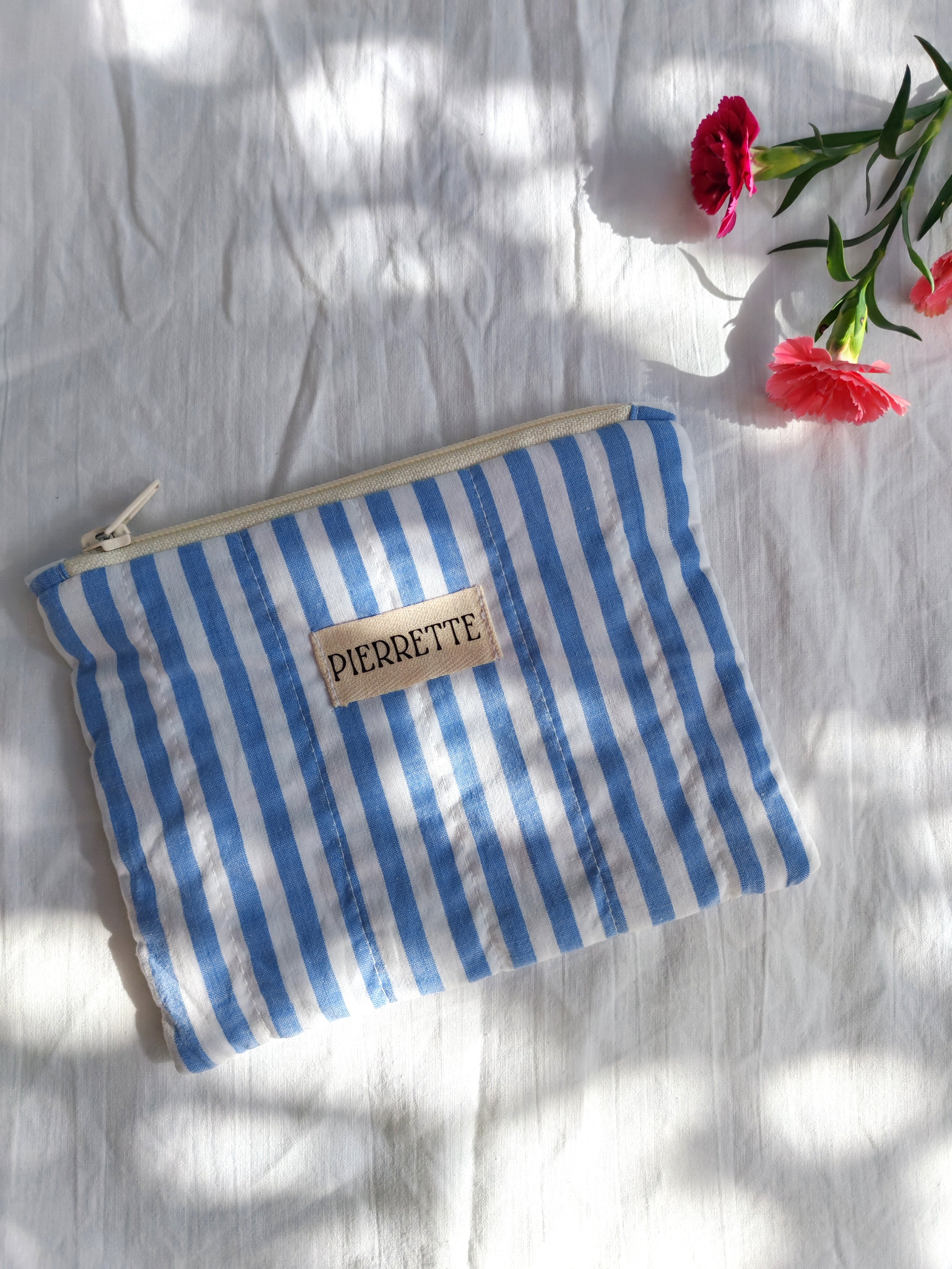 Mini Pochette – Rayures bleues