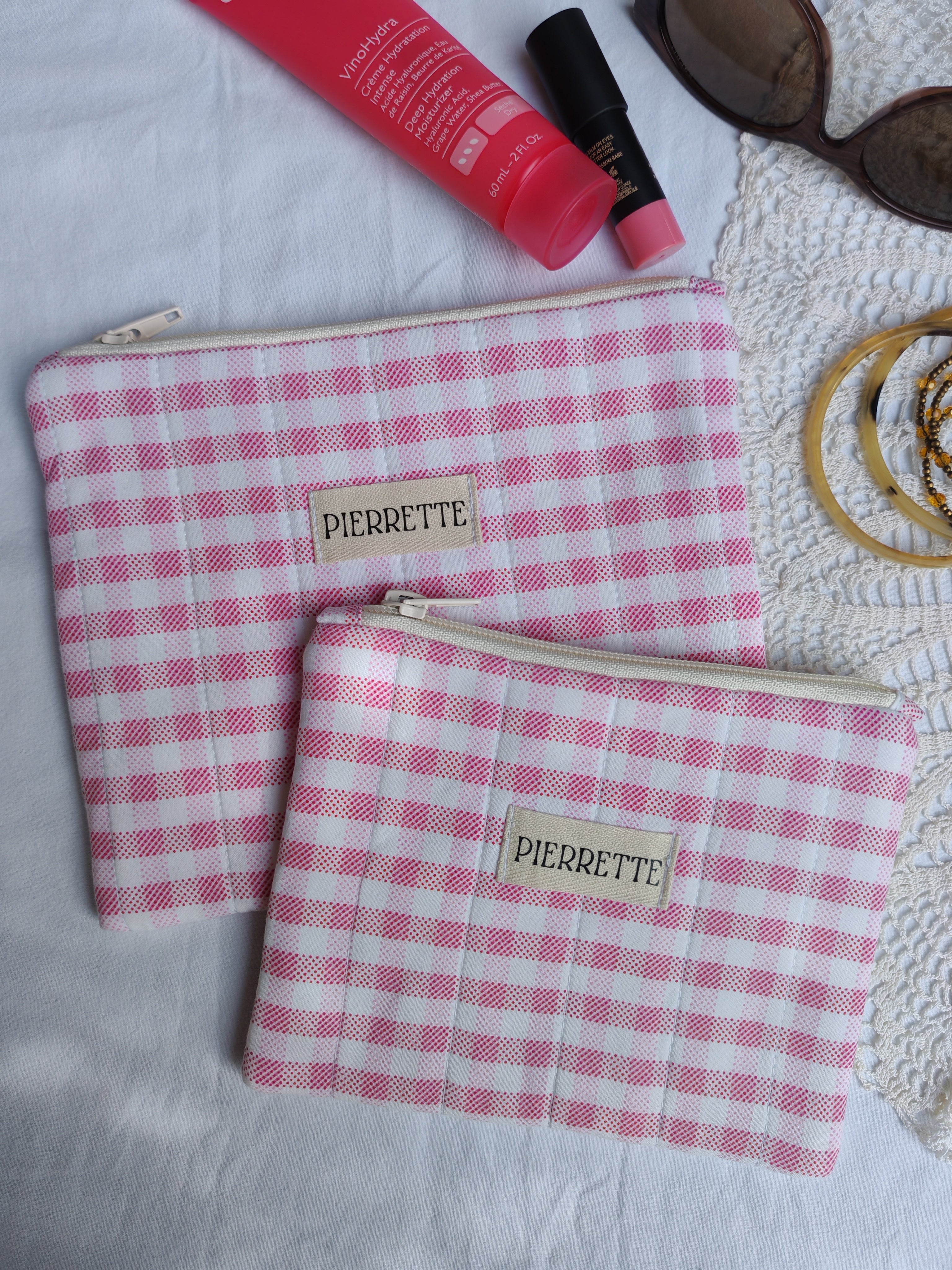 Mini Pochette Nigelle – Vichy rose