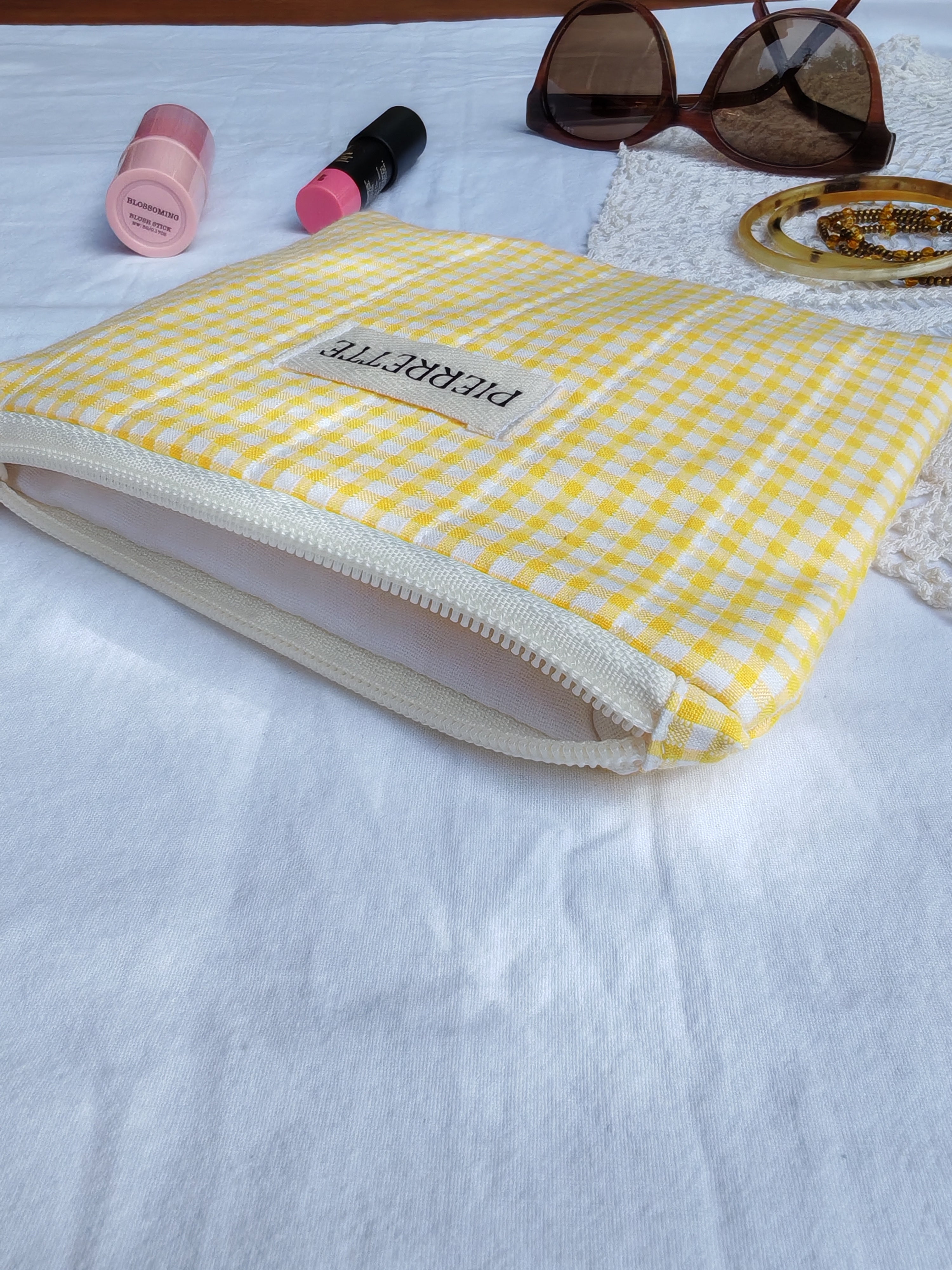 Pochette Valériane – Vichy jaune