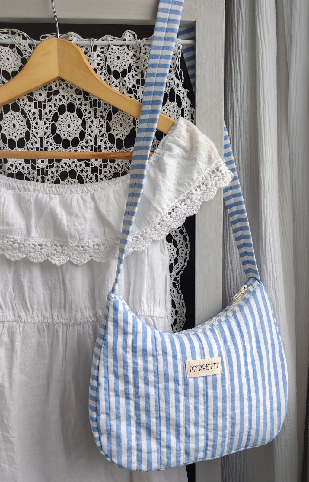 Sac Pivoine – Rayures bleues