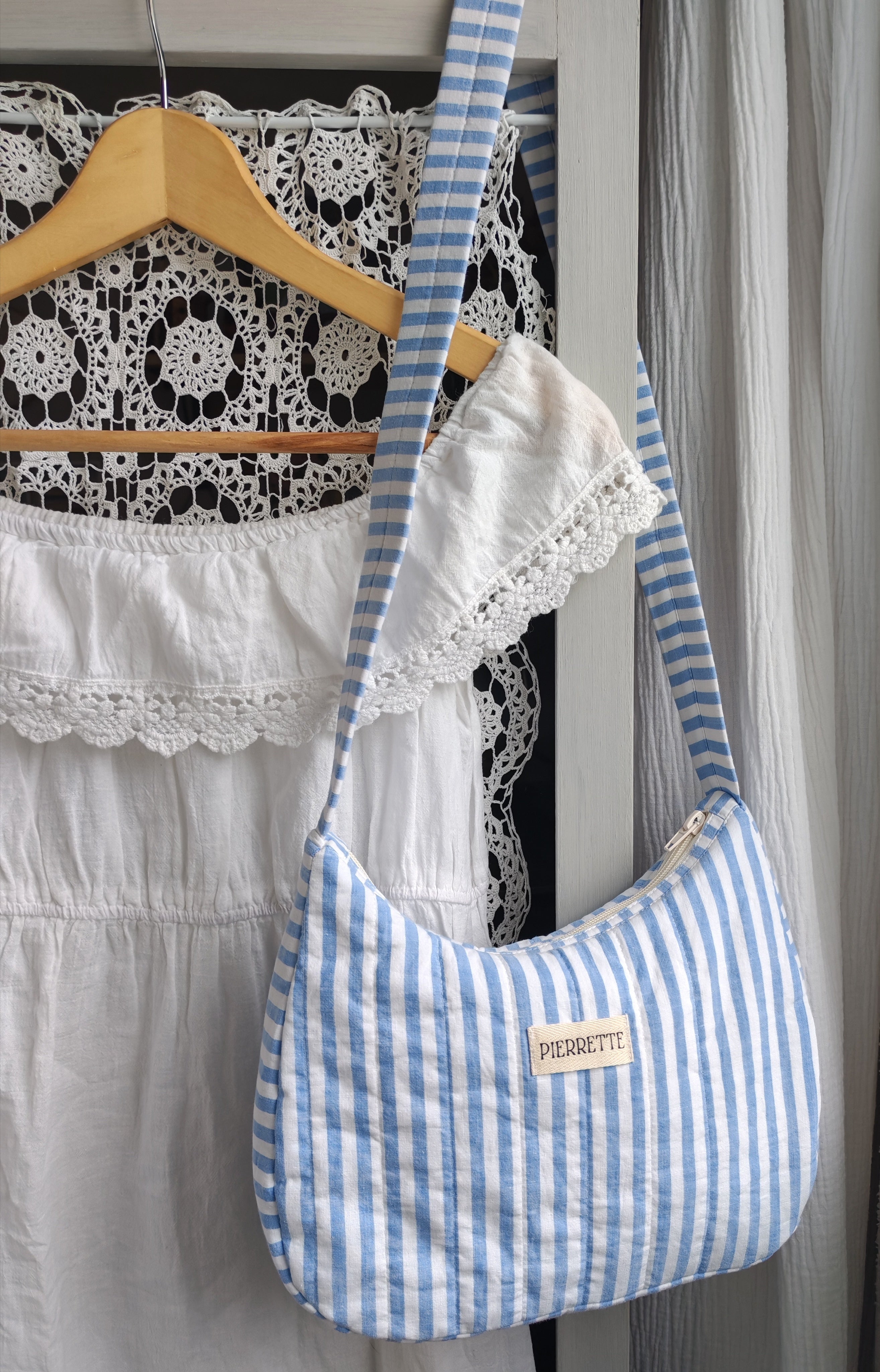 Sac Pivoine – Rayures bleues