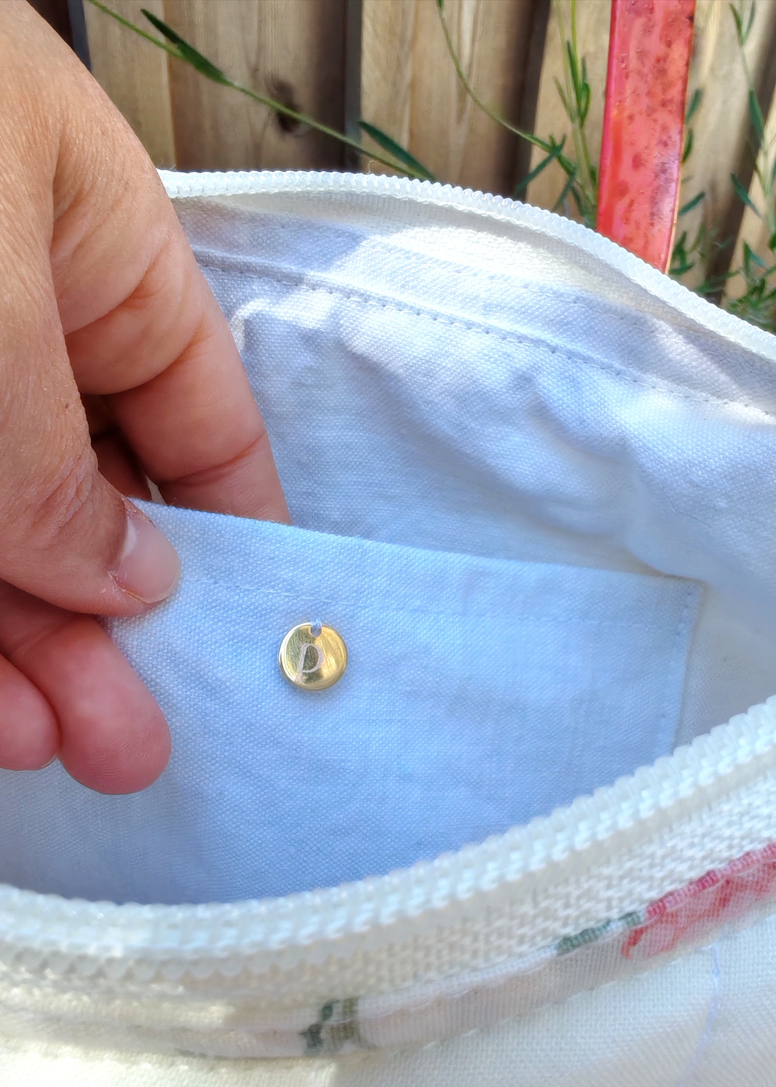 Sac Pivoine – Petites fleurs bleues