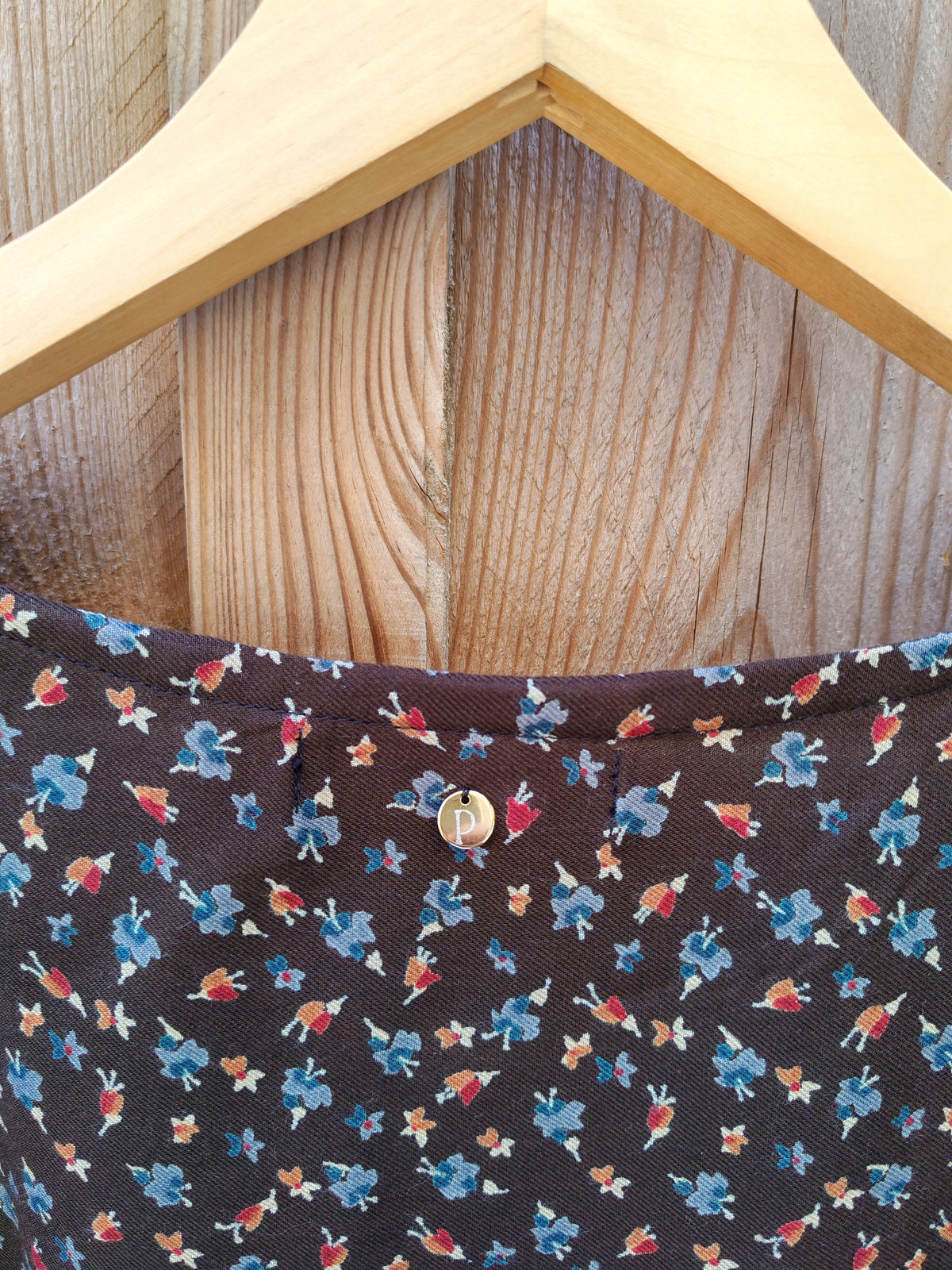 Blouse Cyclamen – Marron petites fleurs