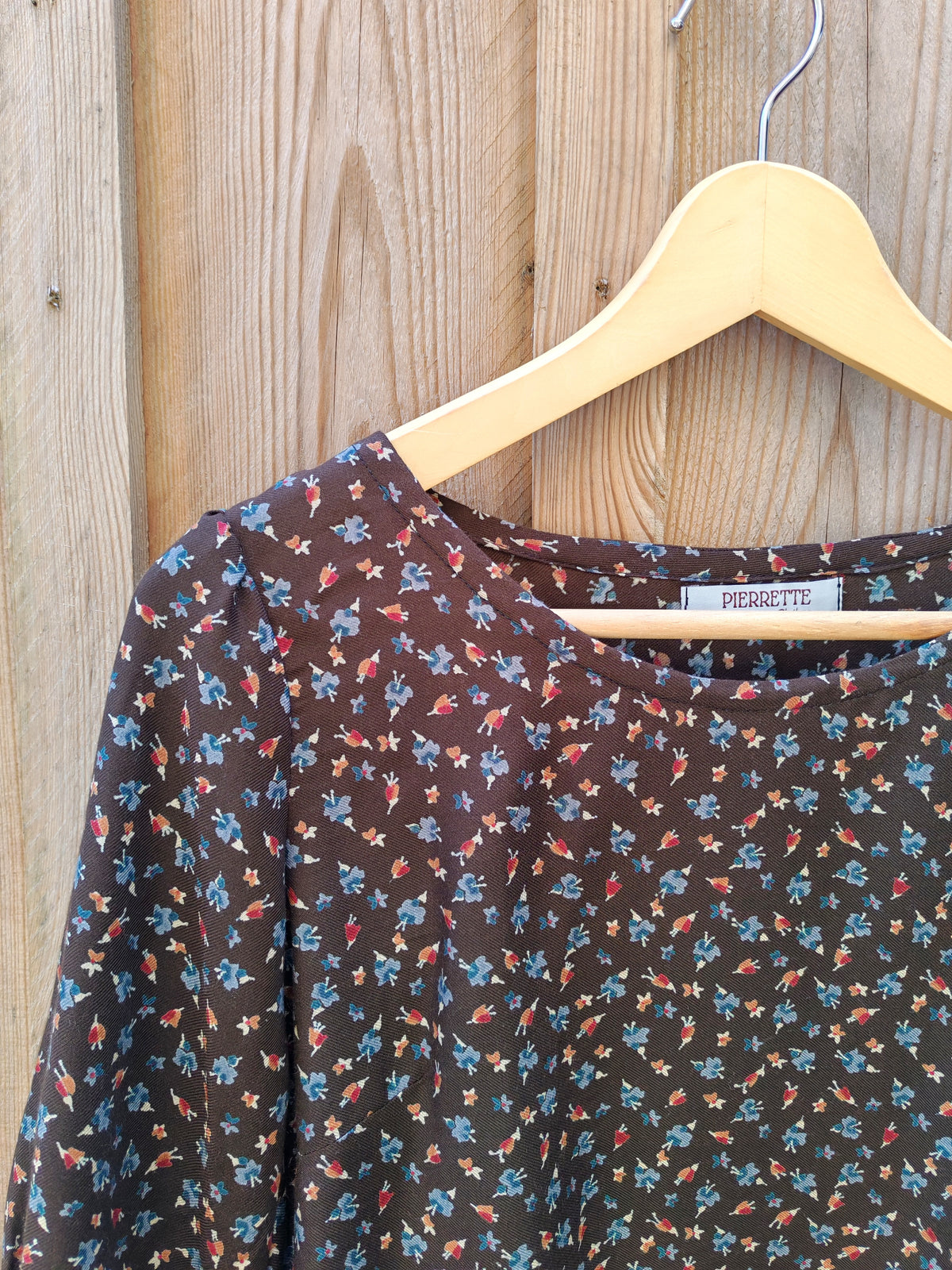 Blouse Cyclamen – Marron petites fleurs