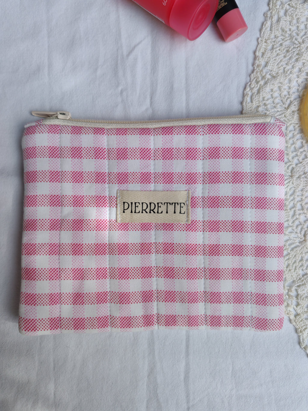 Mini Pochette Nigelle – Vichy rose