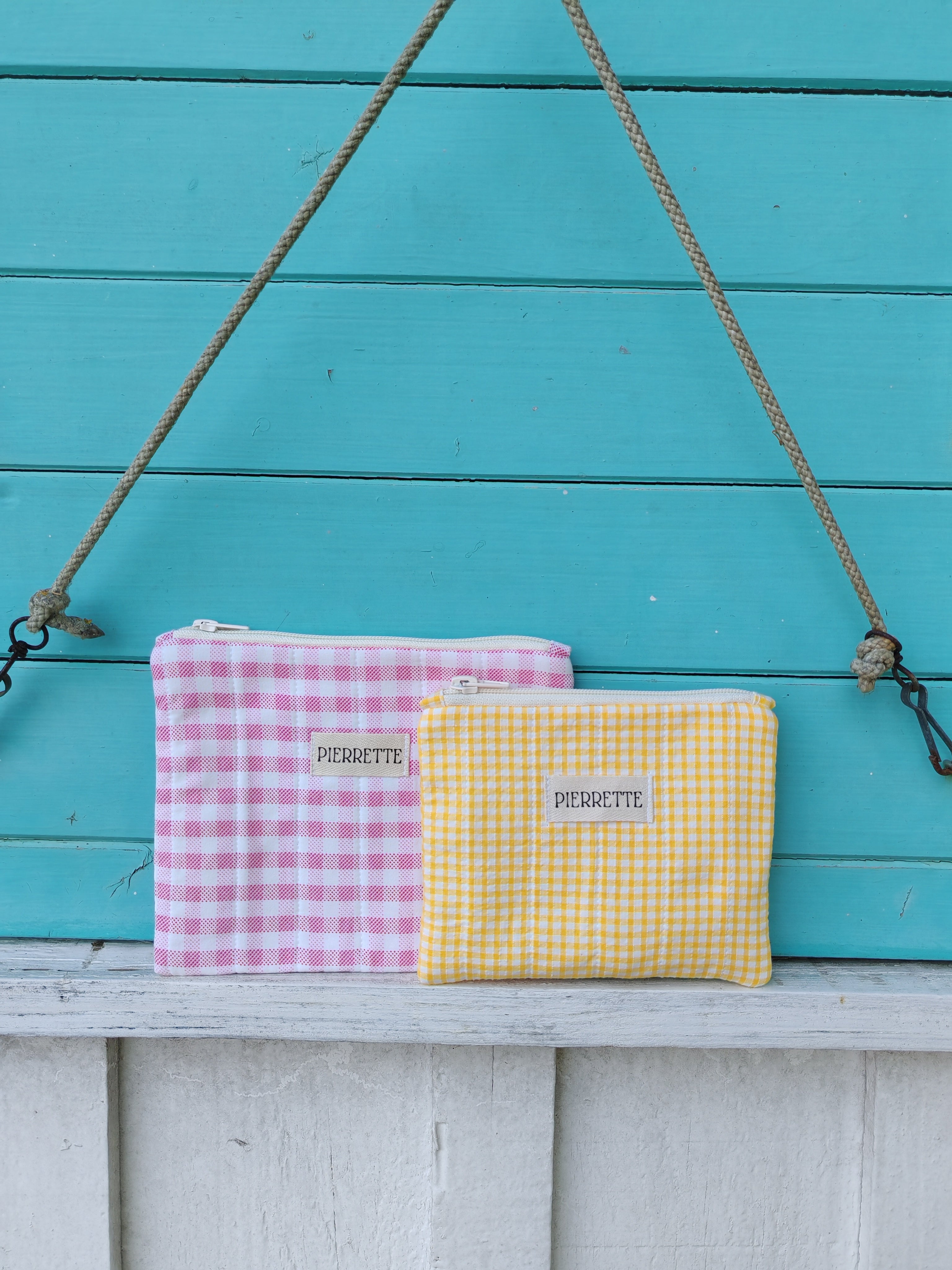 Mini Pochette Nigelle – Vichy jaune